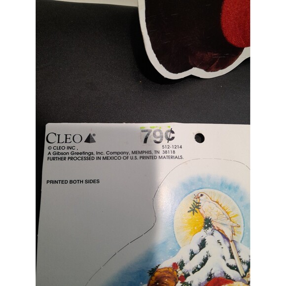 Vintage Flocked Christmas Diecuts, Lot of 3 NOS - Picture 6 of 8